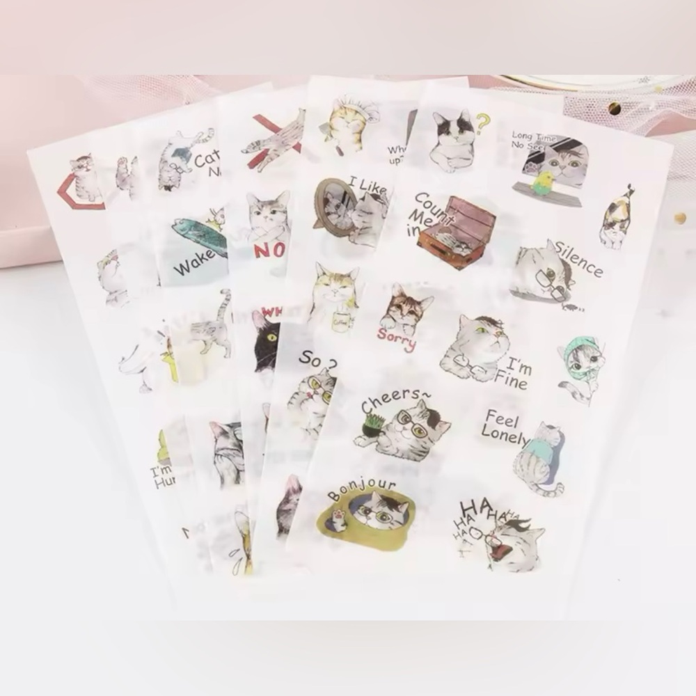$2 Cute Cat Sticker Sheets. NEW. $2 WITH ANY $10 ORDER OR MORE